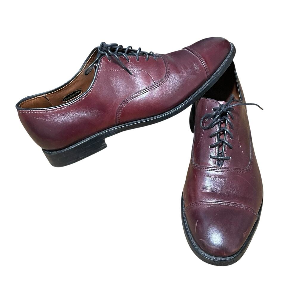 Allen Edmonds Park Avenue Shoes Mens 8.5 D Mahogany Cap Toe Leather 5875 USA